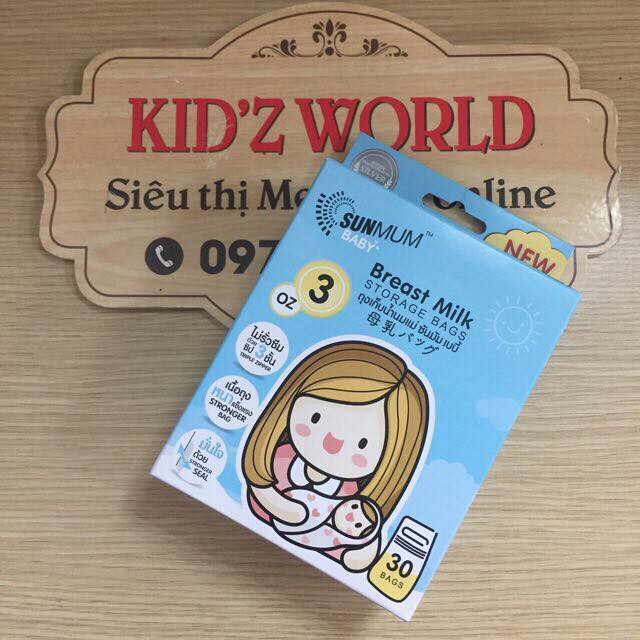 Túi trữ sữa Sunmum Thái Lan dung tích 100ml-250ml