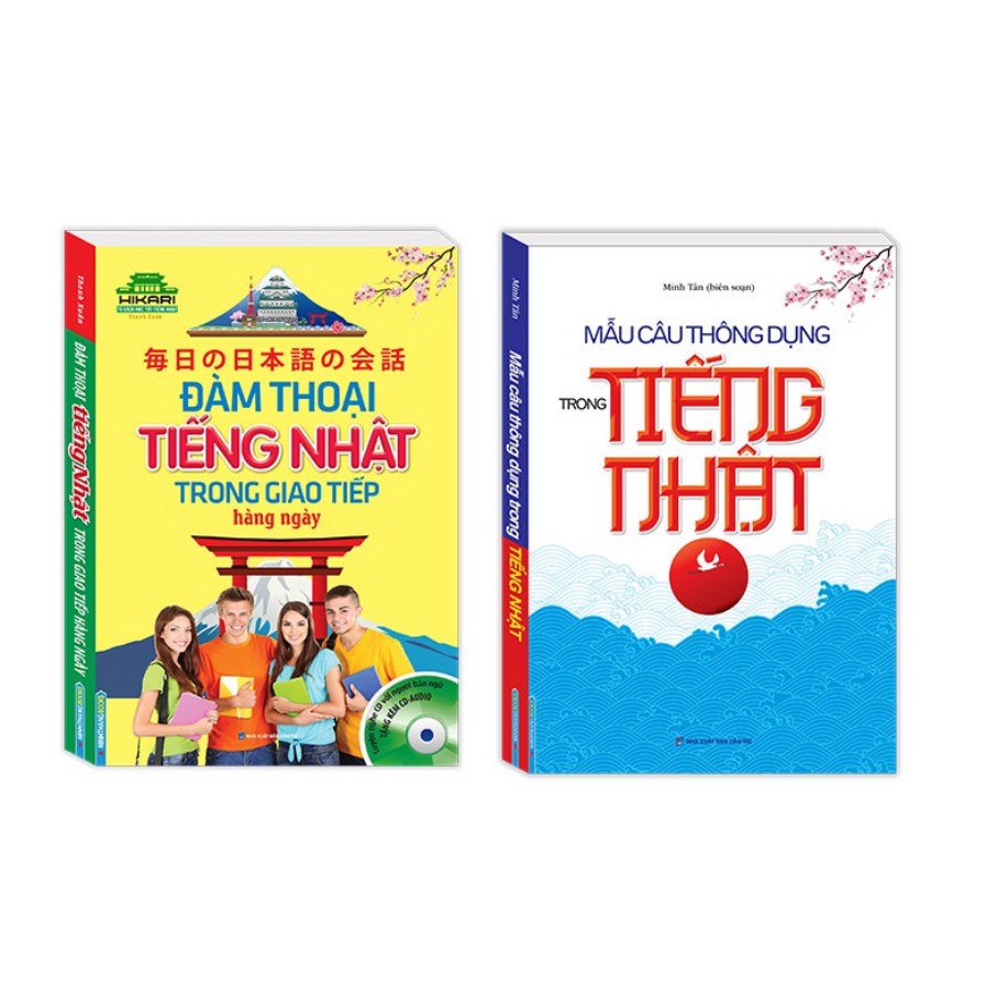 Sách MT - Combo 2 cuốn Đàm thoại tiếng Nhật trong giao tiếp hằng ngày (kèm CD)+Mẫu câu thông dụng trong tiếng Nhật