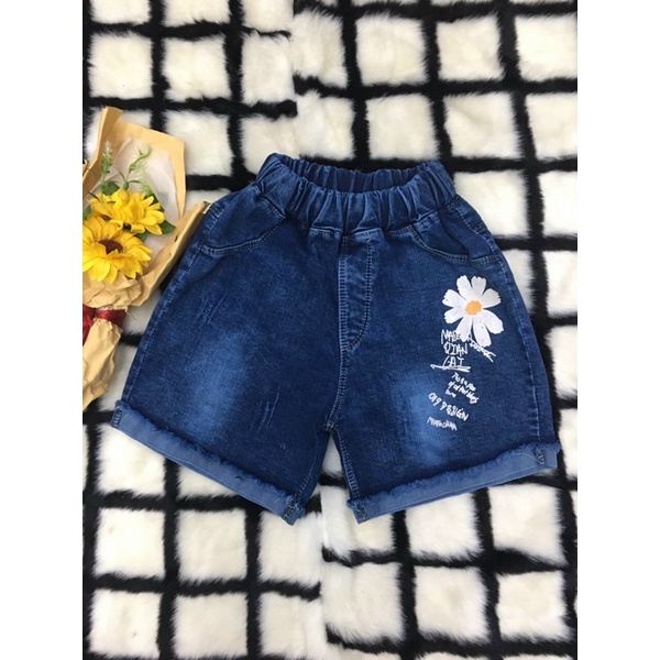 Quần Sooc Jean Hoa Cúc Cho Bé Nữ | Đi Chơi Siêu Đẹp 20-30kg