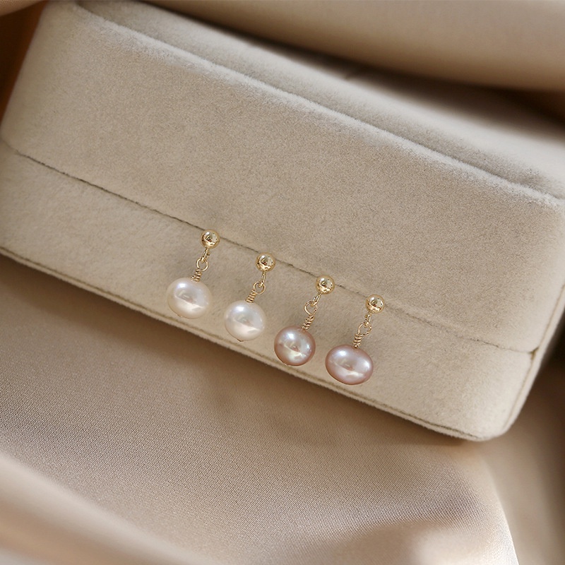 Bông Tai Mạ Bạc 925 Đính Ngọc Trai Đơn Giản Thời Trang Dành Cho Nữ