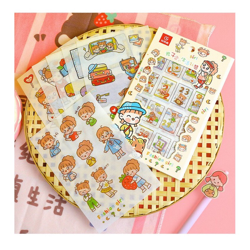 Sticker dán 70 Hình Sticker Bé Nấu Bếp Zanmoo