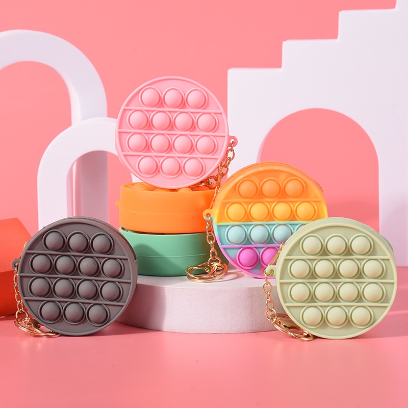 Pop it Đồ Chơi Ví Nhỏ Đựng Tiền Xu Có Móc Khóa Hình Fidget Spinner