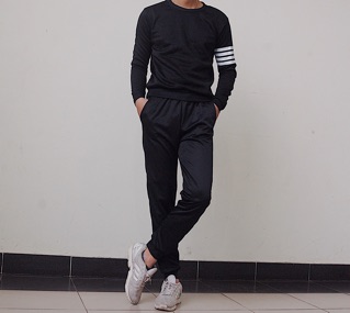Quần thun jogger thể thao đen trơn 2018