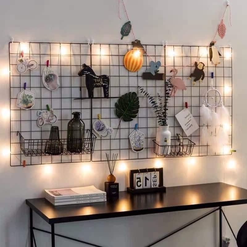 Combo 02 Tấm Lưới Decor 45x35cm Phun Sơn Tĩnh Điện 3 Lớp Trang Trí Phòng Ngủ, Phòng Khách