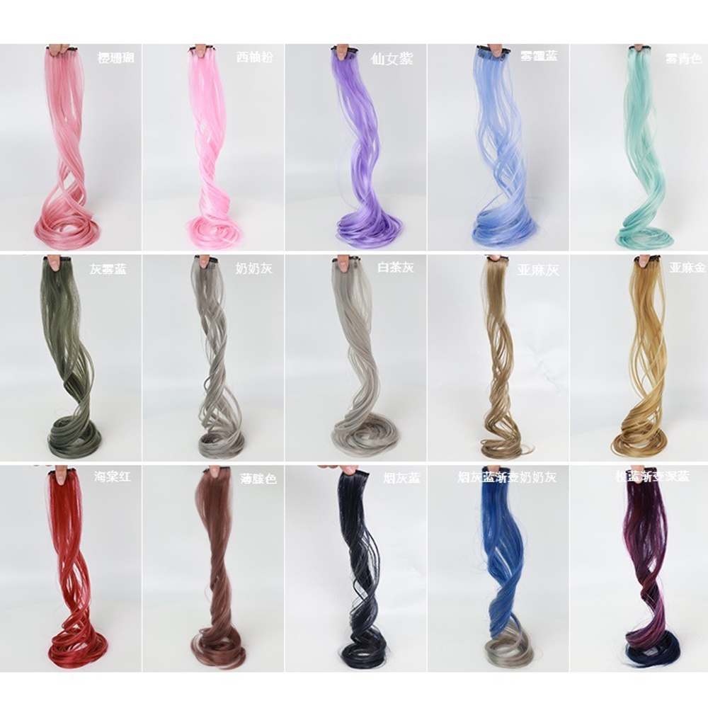 Tép tóc giả dài xoăn nhuộm màu cá tính thời trang dành cho nữ