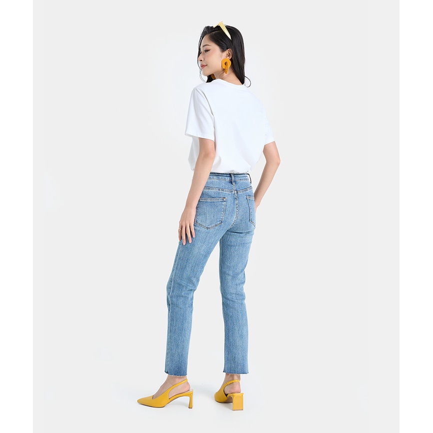 Quần Jeans Nữ Thời Trang HNOSS Ống Đứng Dáng Ôm HNQDA019