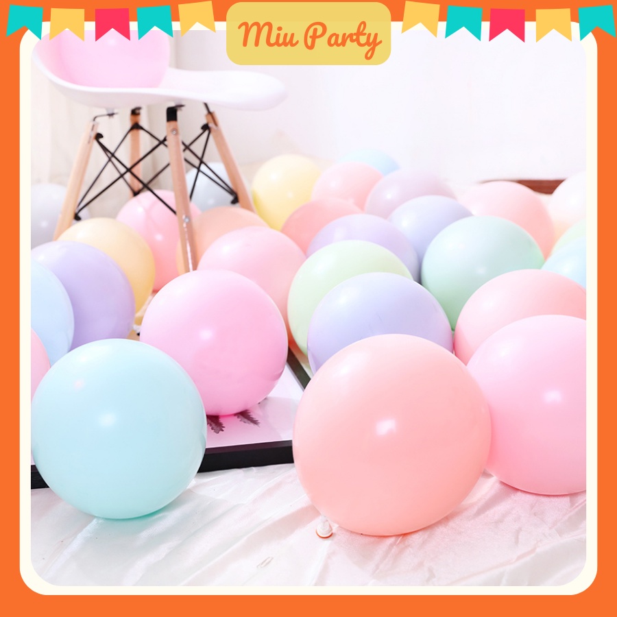 Set 10 Bong Bóng Màu Pastel, Maccaron Ngọt Ngào Dễ Thương Bóng Bay Trang Trí Sinh Nhật, Sự Kiện, Đám Cưới