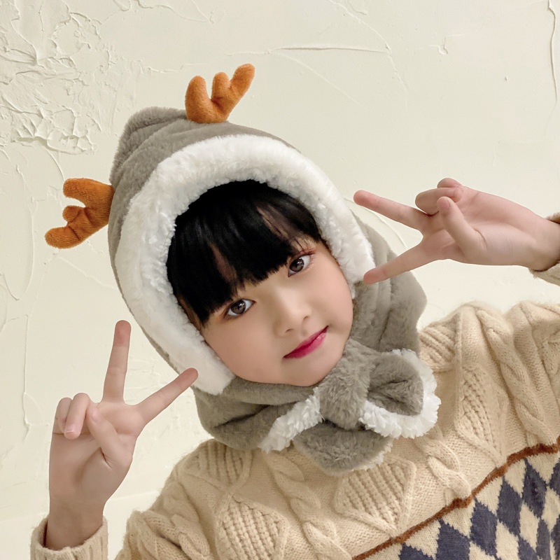 Mũ Len Cho Bé Trai và Gái Nón Kèm Khăn Phong Cách Hàn Quốc Rất Cute