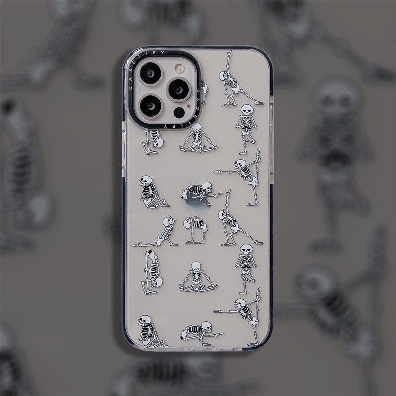 Ốp Điện Thoại Mềm Trong Suốt Chống Sốc Họa Tiết Bộ Xương Yoga Dành Cho Iphone 12 Mini Pro Max 11 Pro Max 7 8 Plus Xs Max