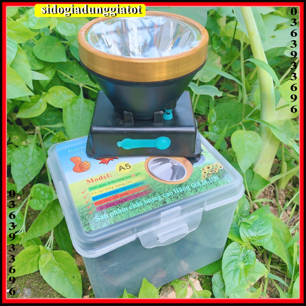 Đèn pin siêu sáng đôi đầu A5_ 50W kèm sạc và dây đeo - SĐGDGT