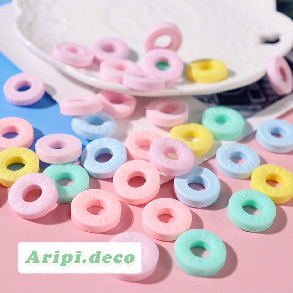 Charm viên kẹo sáo tròn bạc hà Mint B81 /Nguyên liệu làm phụ kiện handmade vòng tay / resin