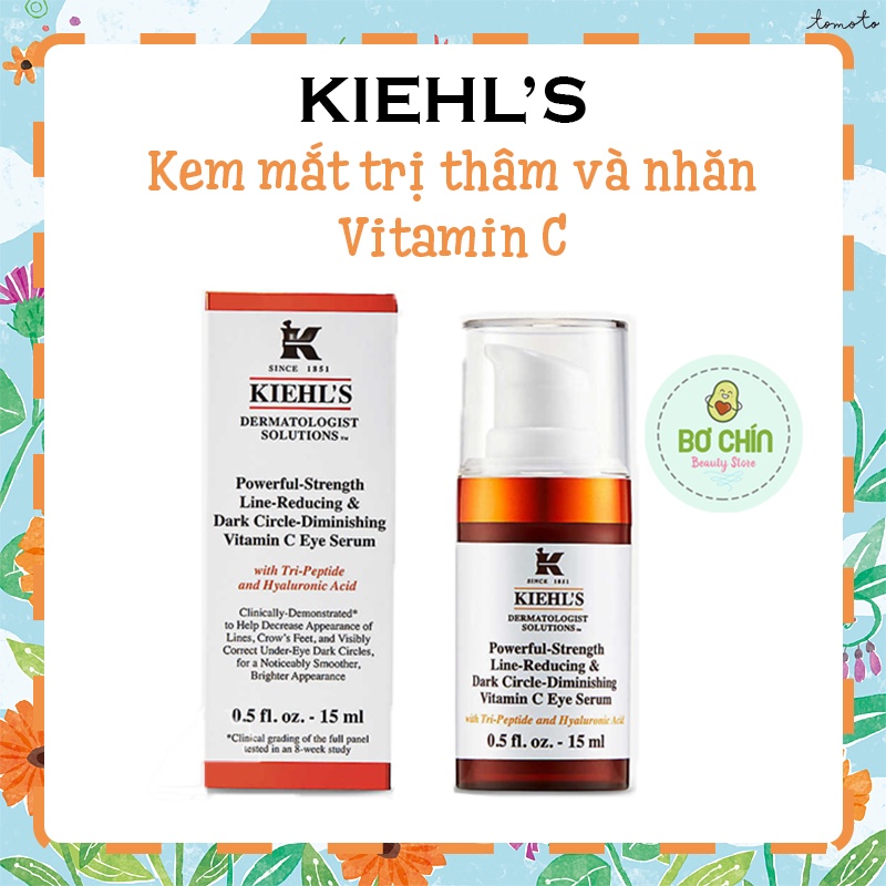 Tinh chất dưỡng mắt Kiehls Powerful Strength Line-Reducing & Dark Circle-Diminishing Vitamin C Eye Serum KIEHLS