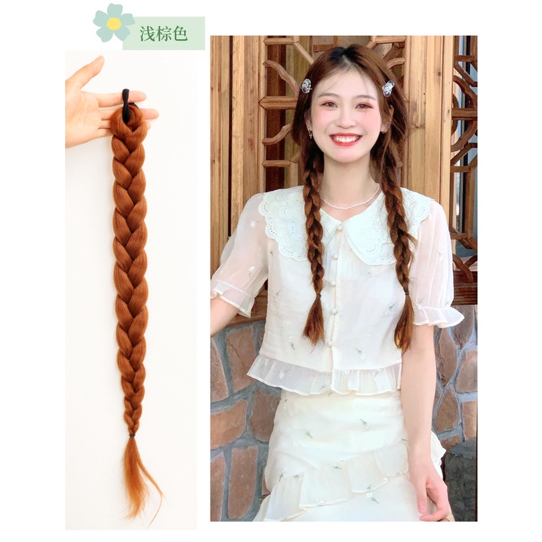 Dây Tóc Giả Thắt Bím Đuôi Ngựa Dễ Thương 60cm