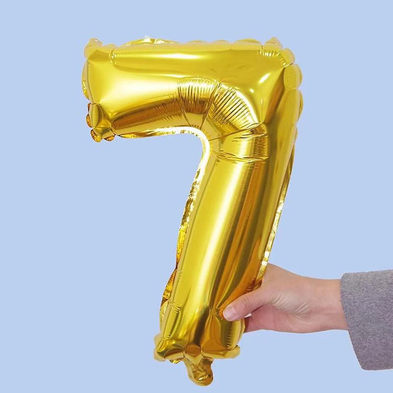 Bong Bóng Tráng Nhôm Hình Chữ Số 0-9 Kích Thước 40.64 cm Trang Trí Tiệc Cưới
