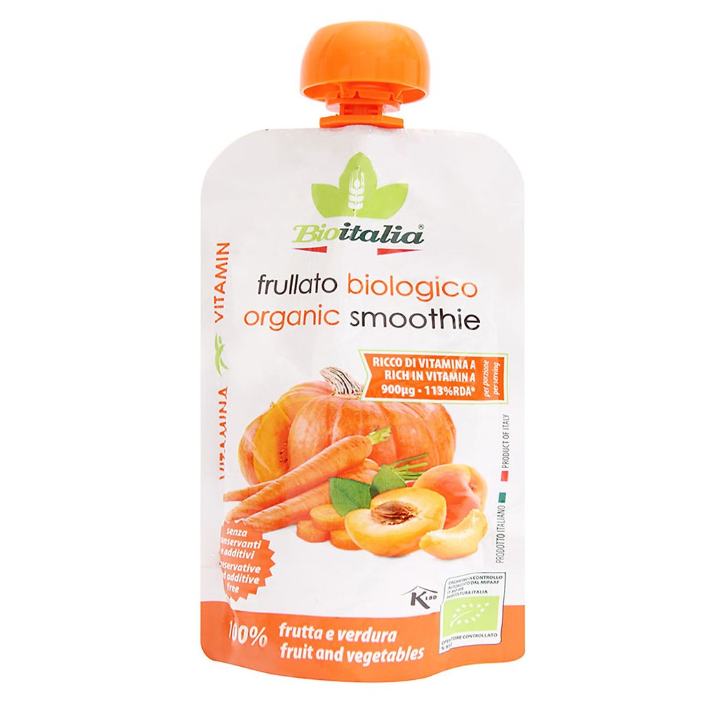 Trái Cây Nghiền Smoothie Trái Cây Hữu Cơ Bioitalia 120g