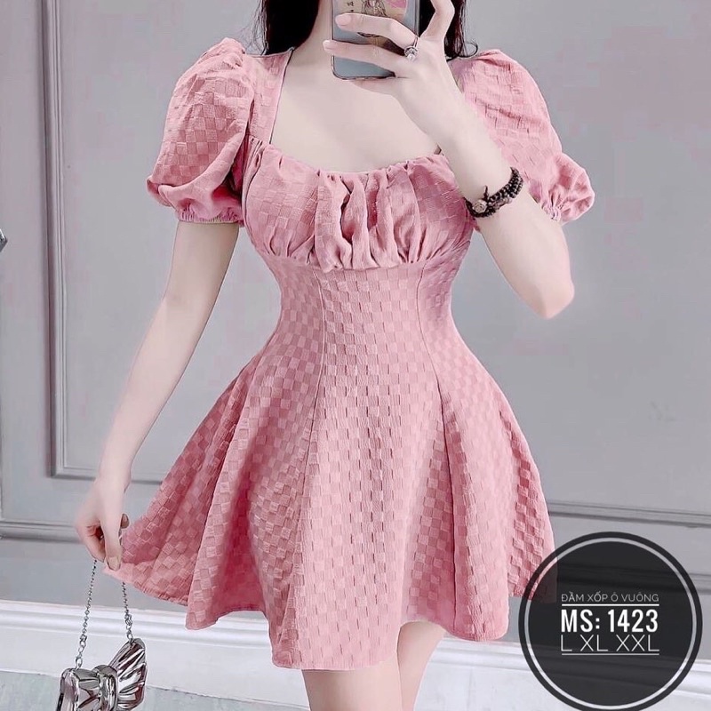 [ CHUBBY BIGSIZE ] ĐẦM XỐP Ô VUÔNG BIGSIZE TỪ 55-90kg