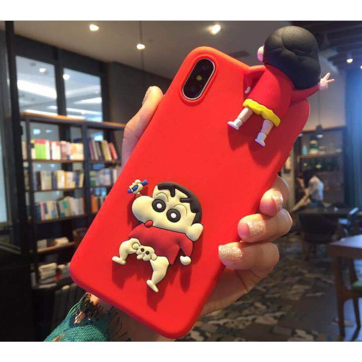 iPhone 6 6s 7 8 Plus Samsung A51 J7 2015 Plus J2 Prime S8 S9 S9+ S7 Edge 3D Papa Shinchan Bear Doraemon Cartoon Soft Cases