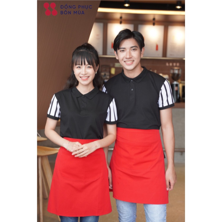 Tạp dề ngắn trơn cho quán cà phê DONGPHUC4MUAOFICIAL