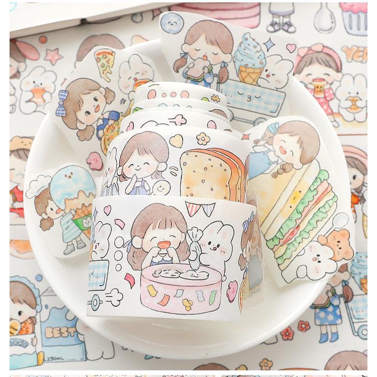 Băng keo Washi tape Telado họa tiết dễ thương - 6 Style - 144cm
