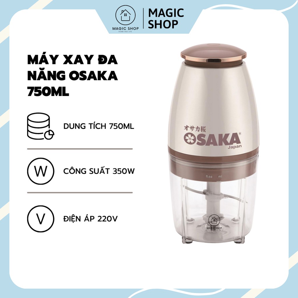 Máy Xay Đa Năng OSAKA - Máy Xay Sinh Tố Cầm Tay Nắp Đồng Công Suất 350W