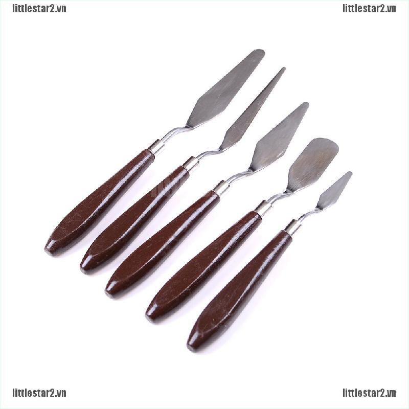 {MUV} 5pcs/Set Stainless Steel Spatula Palette Knife Painting Mixing Scraper Tools{CC}