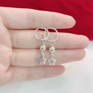 Bông tai bạc dáng dài sao bi cho Bé Gái - TRANG SỨC BẠC