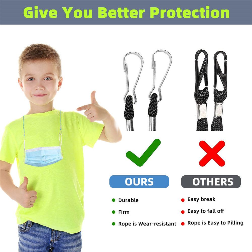 CLEVER The Mask Strap Is Adjustable In Length With A Comfortable Multi-colored Anti-lost Clip