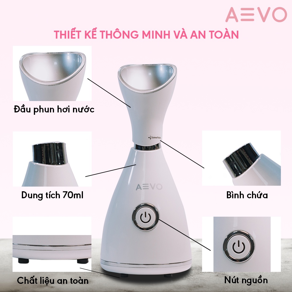 Máy xông mặt AEVO Facial Steamer giúp loại bỏ độc tố, chống lão hoá, ngừa các bệnh về xoang