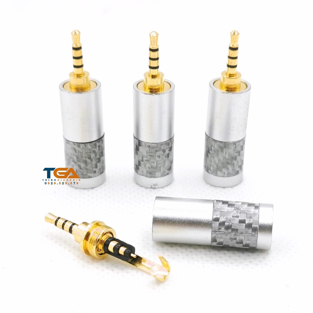 Jack rắc 2.5mm - 4 khấc hàn dây cacbon đen