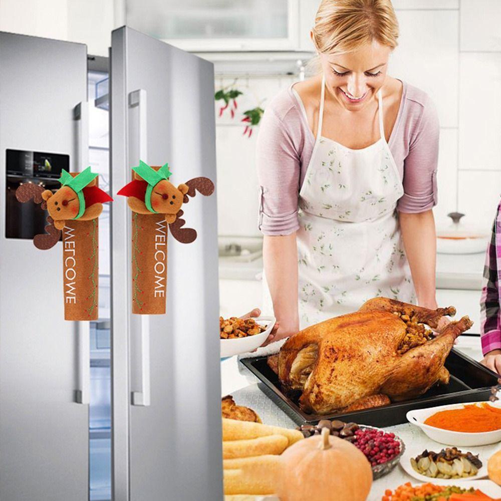 Vỏ Bọc Tay Cầm Tủ Lạnh Trang Trí Giáng Sinh Năm Mới