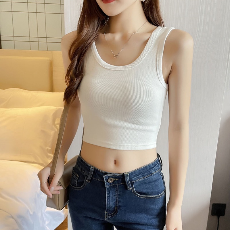 Áo Không Tay Màu Trơn Thiết Kế Đơn Giản Dễ Phối Đồ