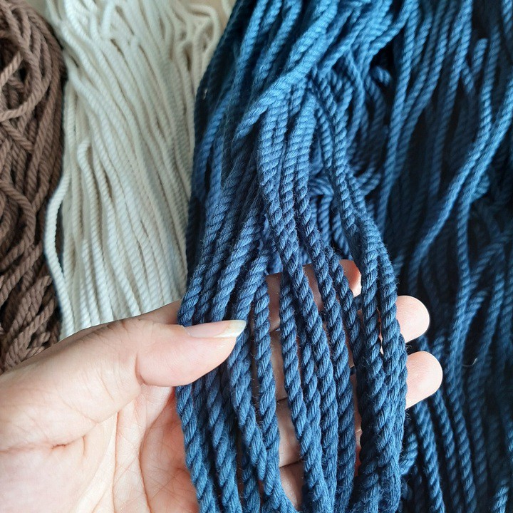 Dây thừng se macrame , dây cotton . Nhiều màu size 3mm.