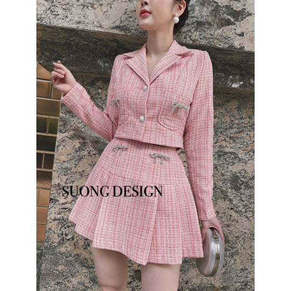 Vải đẹp TWEED Nhung may quần áo váy vest thu đông