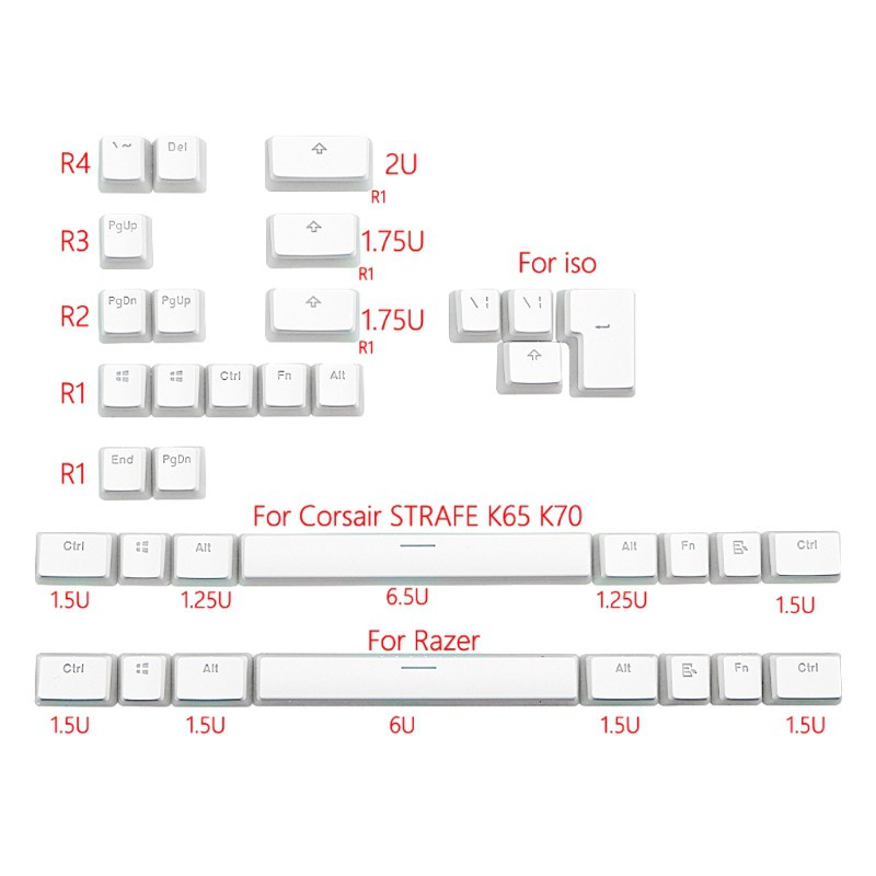 Nút Bàn Phím Ansi Pbt 143 Thay Thế Cho Chìa Khóachron K6 Gh60 Gk64 Corsair K70 K65