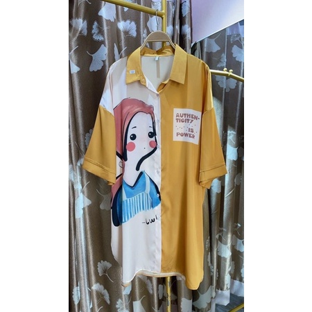 Đầm ngủ sơ mi tay dài lụa satin cao cấp quảng châu 7