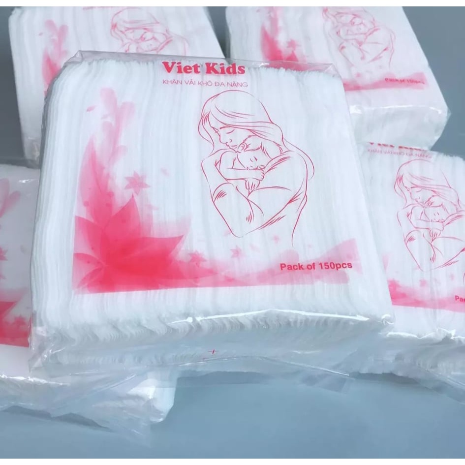 Khăn vải khô đa năng Viet Kids 165g 150 tờ