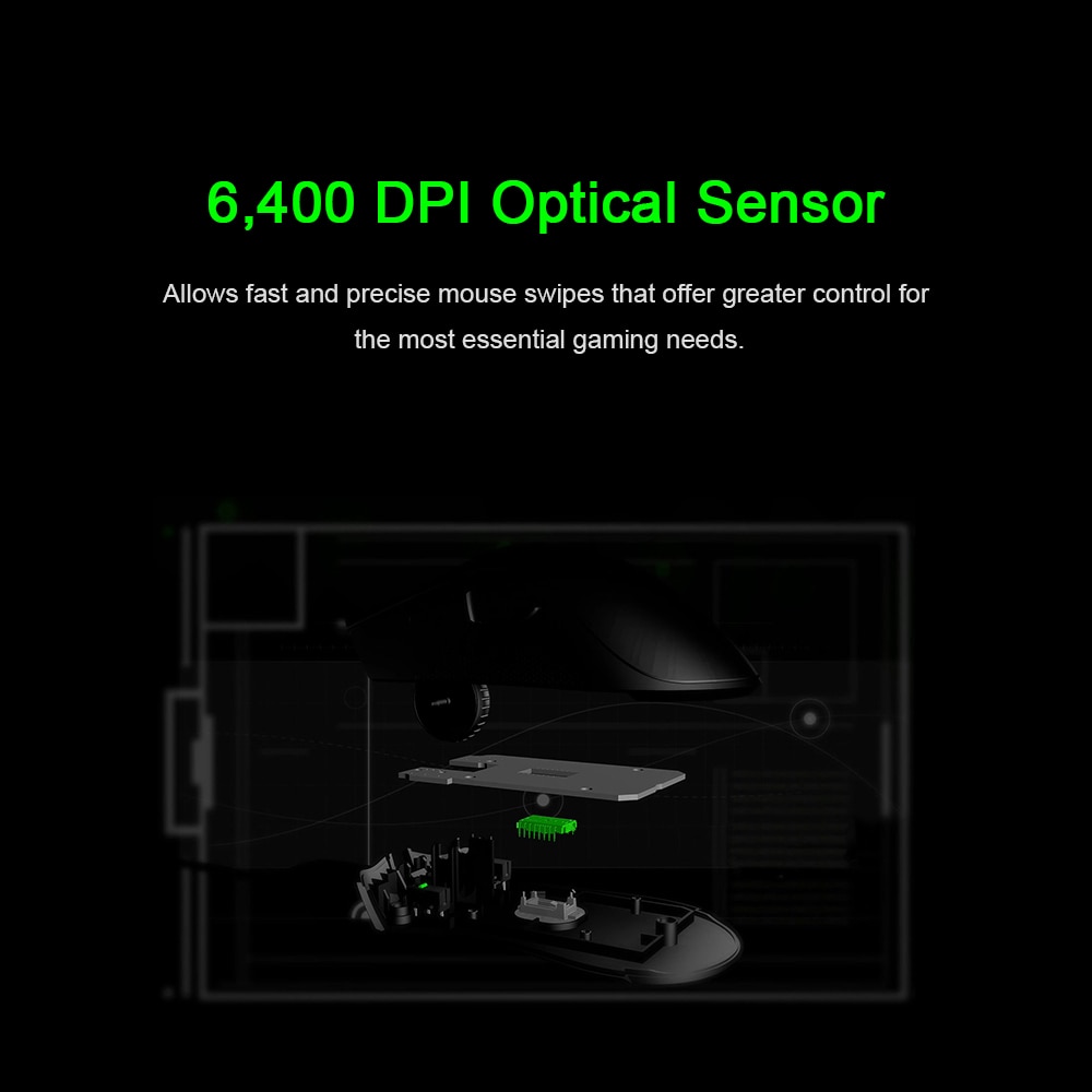 Original Razer DeathAdder Essential Chuột chơi game có dây Mice 6400DPI Cảm biến quang học 5 nút độc lập cho máy tính xách tay PC Gamer