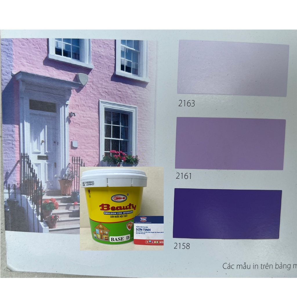 Sơn nước màu tím đậm nhạt lavender khoai môn Violet Nội thất Trong nhà BEAUTY của URAI PAINTS 1 lít