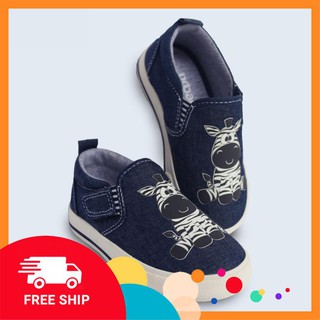 Giày Slipon bé trai Urban UB1902 xanh bò Đông Ấn