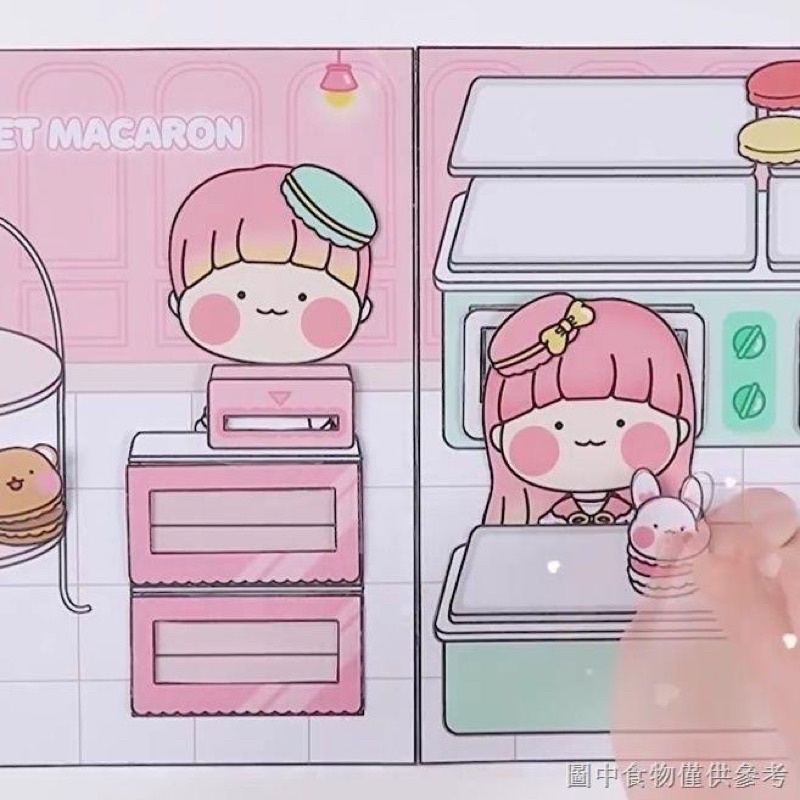 Búp bê giấy cùng làm bánh macaron