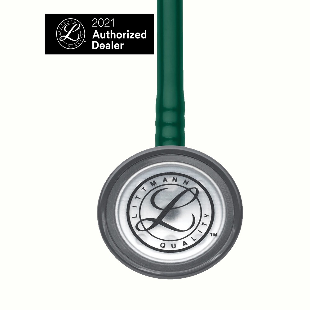 Ống nghe 3M™ Littmann® Master Classic II™, Mặt nghe có lớp phủ tiêu chuẩn, Dây nghe màu lục đậm, 27 inch, 2632