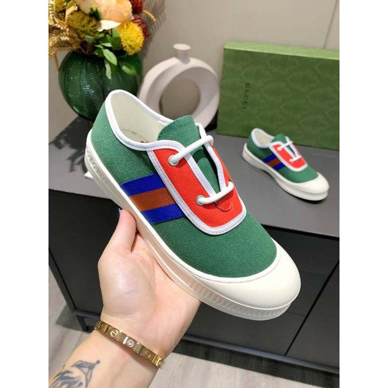 Giày sneakers nam da thật GUCCI GG GC thiết kế năng động và hiện đại với phần dây thiết kế độc đáo, sáng tạo