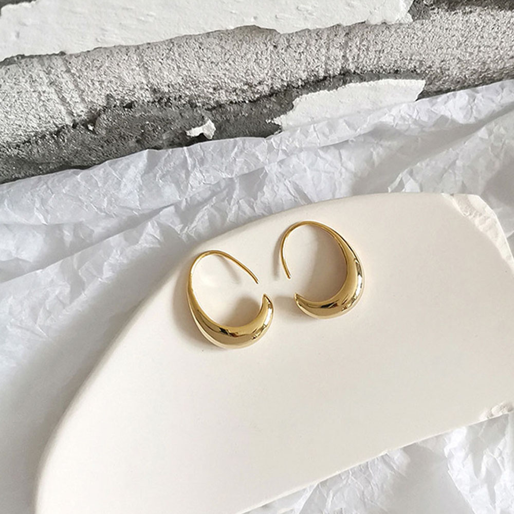 Hoa Tai Dáng Dài Mặt Hình Bán Nguyệt Độc Đáo Thời Trang Cho Nữ