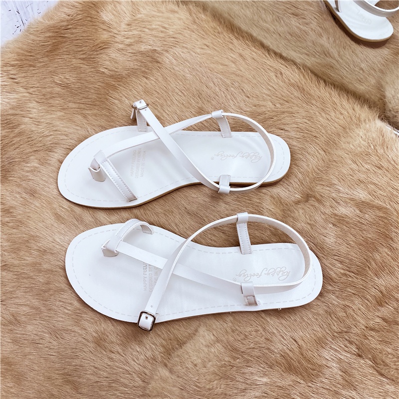 Dongdaemun Flat Sandals Roman Sandals Strap Sandals Open Toe Sandals Flip Flops Beach Shoes Korean Style Net Red