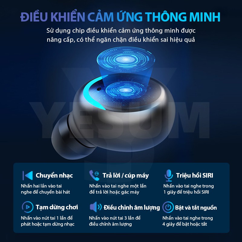 【BÁN LỚN】 Amoi TWS F9-5 Tai nghe Bluetooth 9D Âm thanh vòm HiFi Tai nghe không dây Tai nghe có micrô rảnh tay Màn hình LED kỹ thuật số cho iPhone XIAOMI OPPO VIVO