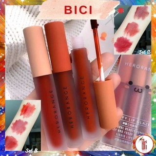Set 3 Son Kem HERORANGE Fluffy Lip Glaze Nội Địa Trung Chính Hãng