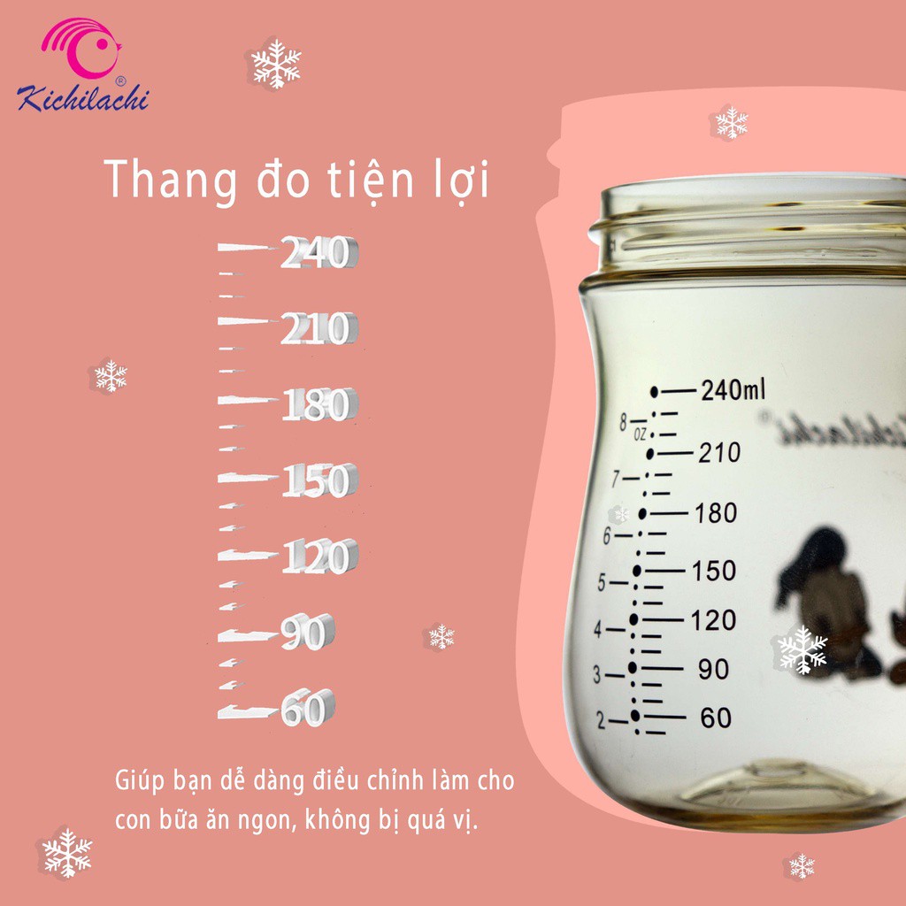 BÌNH SỮA CỔ RỘNG 2 CHỨC NĂNG KICHILACHI TRITAN 240ML CHỐNG SẶC VÀ ĐẦY HƠI CHO BÉ  𝗞𝗜𝗖𝗛𝗜𝗟𝗔𝗖𝗛𝗜 là một trong những thương h