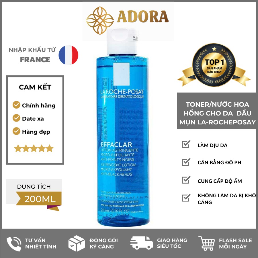 (Sẵn) Nước Hoa Hồng Cho Da Dầu La Roche-Posay Effaclar Astringent Toner 200ml