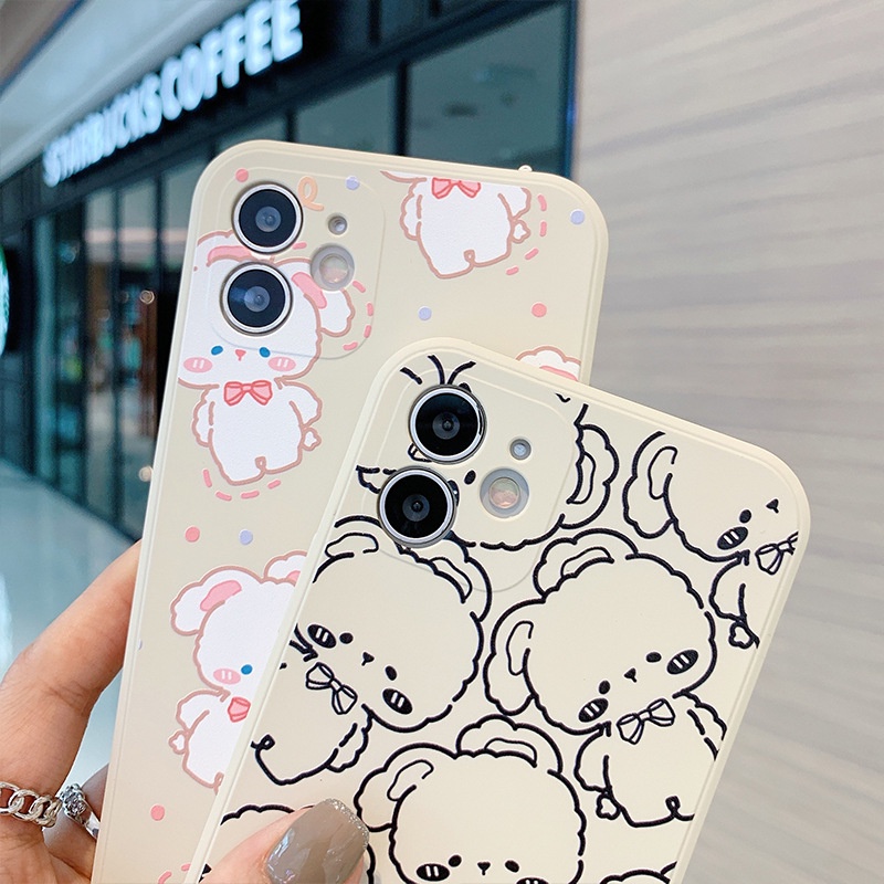 Ốp lưng iphone cạnh vuông Thỏ xinh ốp dẻo iphone 6splus/7/7plus/8/8plus/x/xr/xs/11/12/pro/max/plus/13promax e219