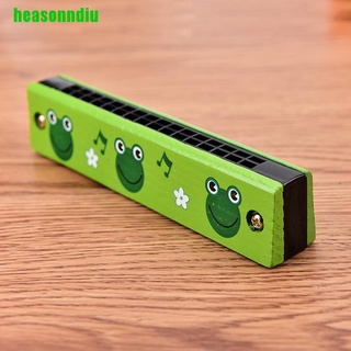 HEAS Dễ Thương Tremolo Harmonica 16 Lỗ Nhạc Cụ Trẻ Em Giáo Dục Vỏ Gỗ Nhiều Màu Sắc